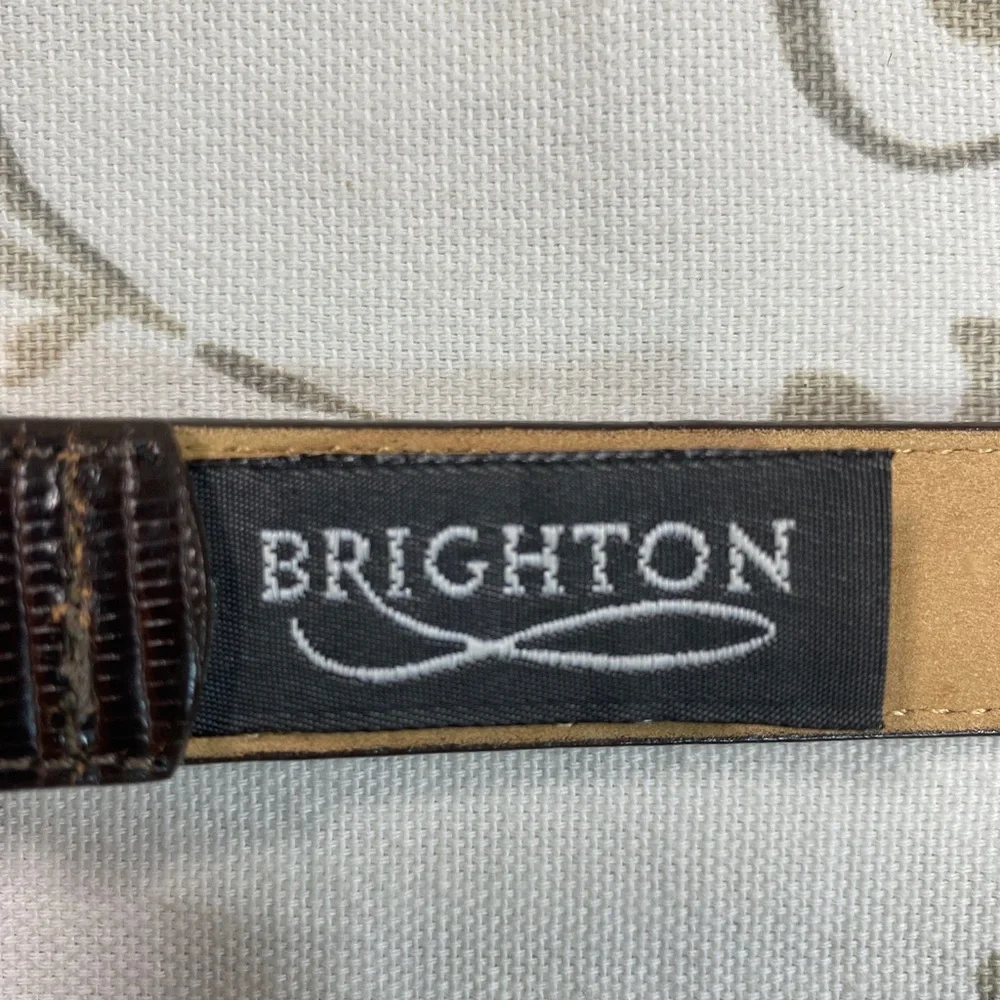 Brighton VINTAGE cowgirl MADE IN USA Belt Leather Silver Metal Faux Snake 40609‎
